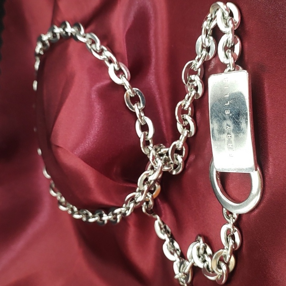 Perry Ellis Metallic Silver Chain Belt Vintage 36" Length